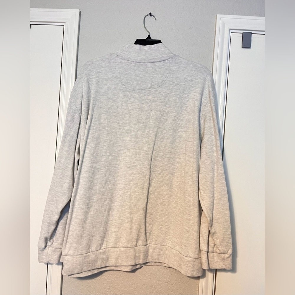 U.S. Polo Assn. Gray Zip Up Sweater with Navy Accents 3XL Mens - Picture 2 of 4